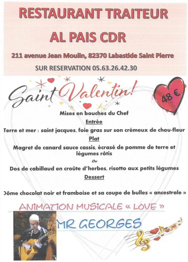 saint valentin, animation mmusicale